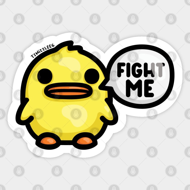 Chonky Duck - Fight Me Sticker by hoddynoddy